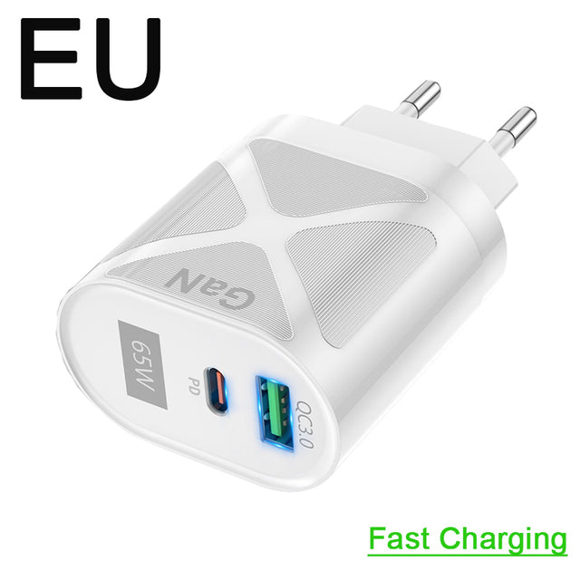 65W GaN PD Fast-Charging Mobile Phone & Laptop Adapter